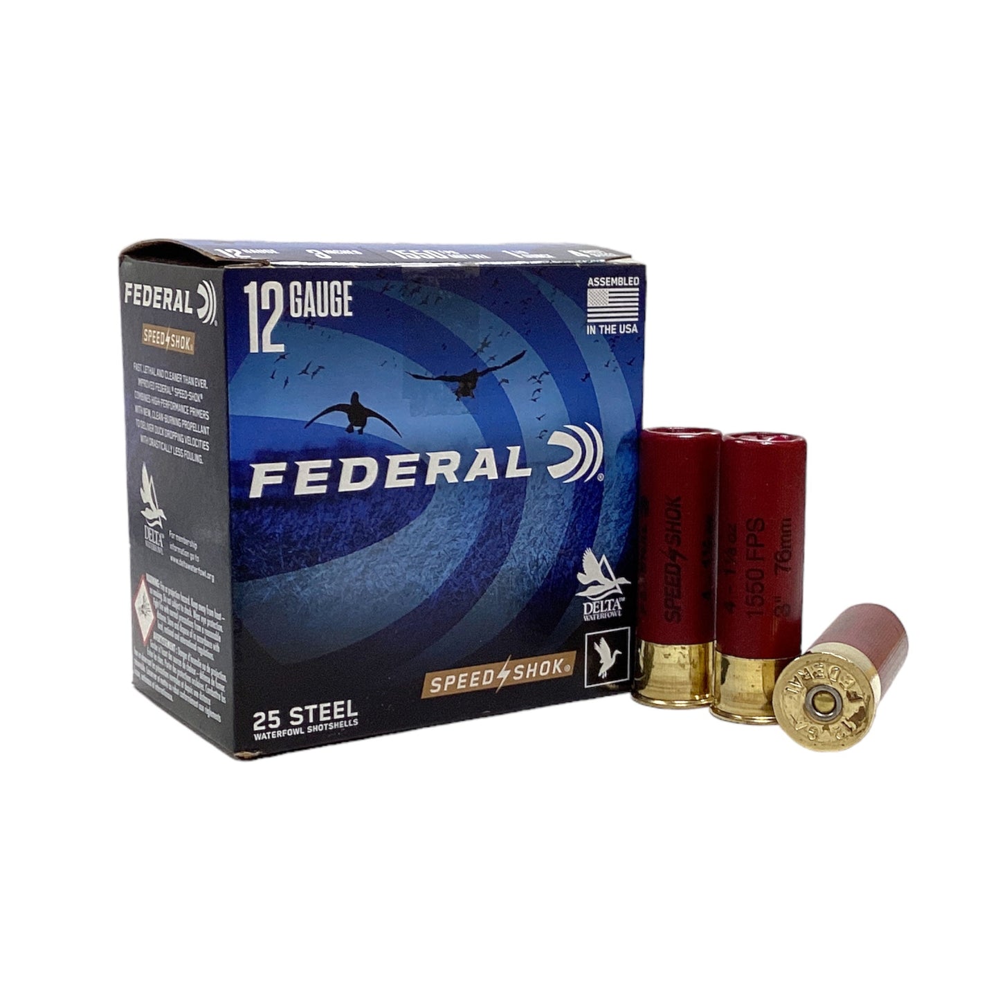 Cartouche acier Federal calibre 12, 76 mm, pour gibier d'eau