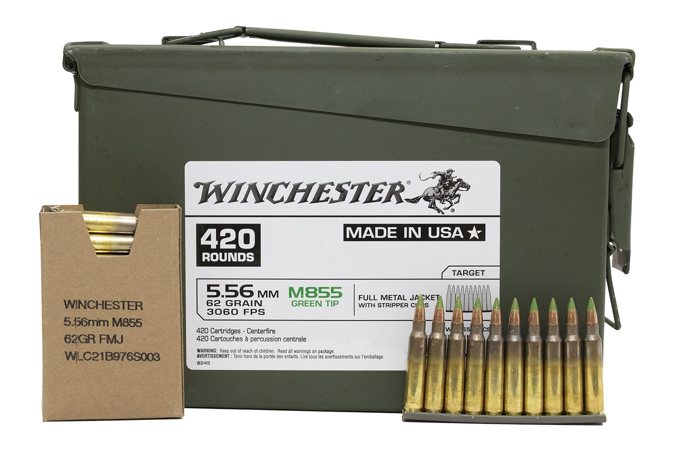 Winchester 5.56 62 grains POINTE VERTE