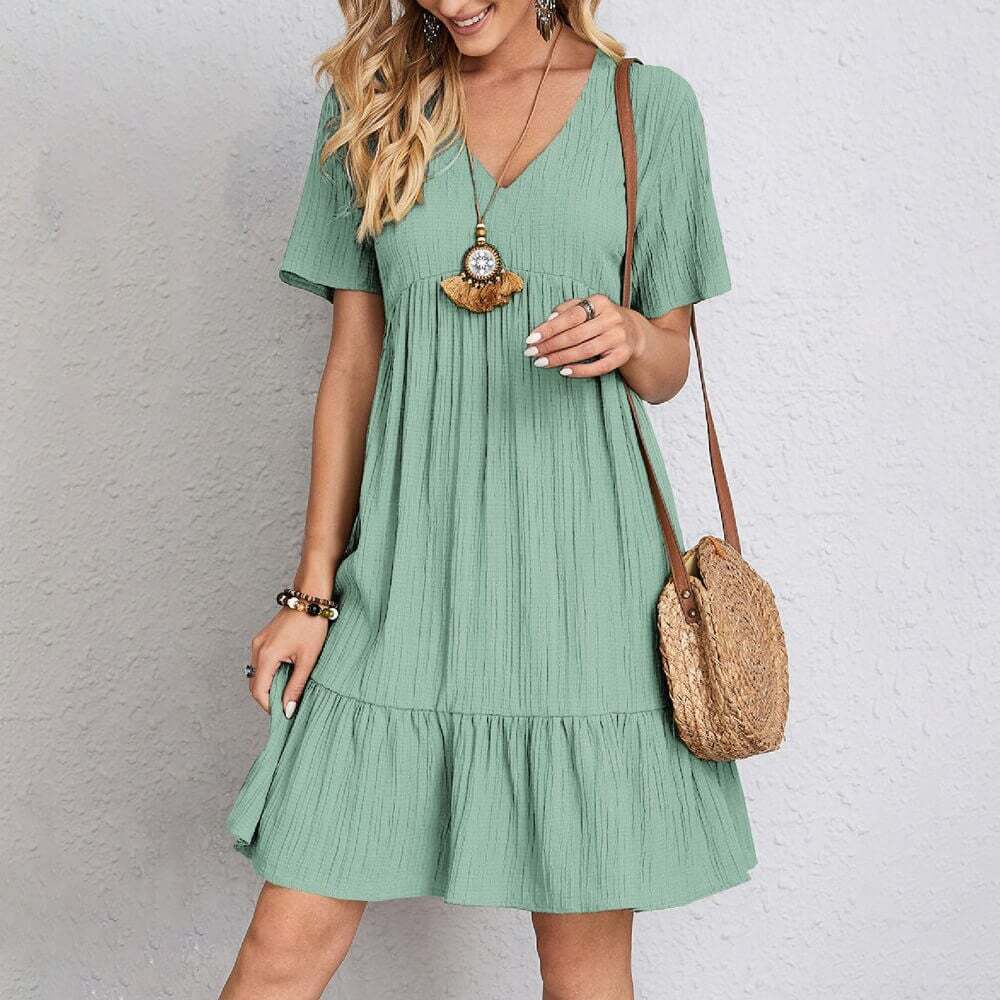 Limited StockšClearance saleš„Loose casual tie waist flowy dress