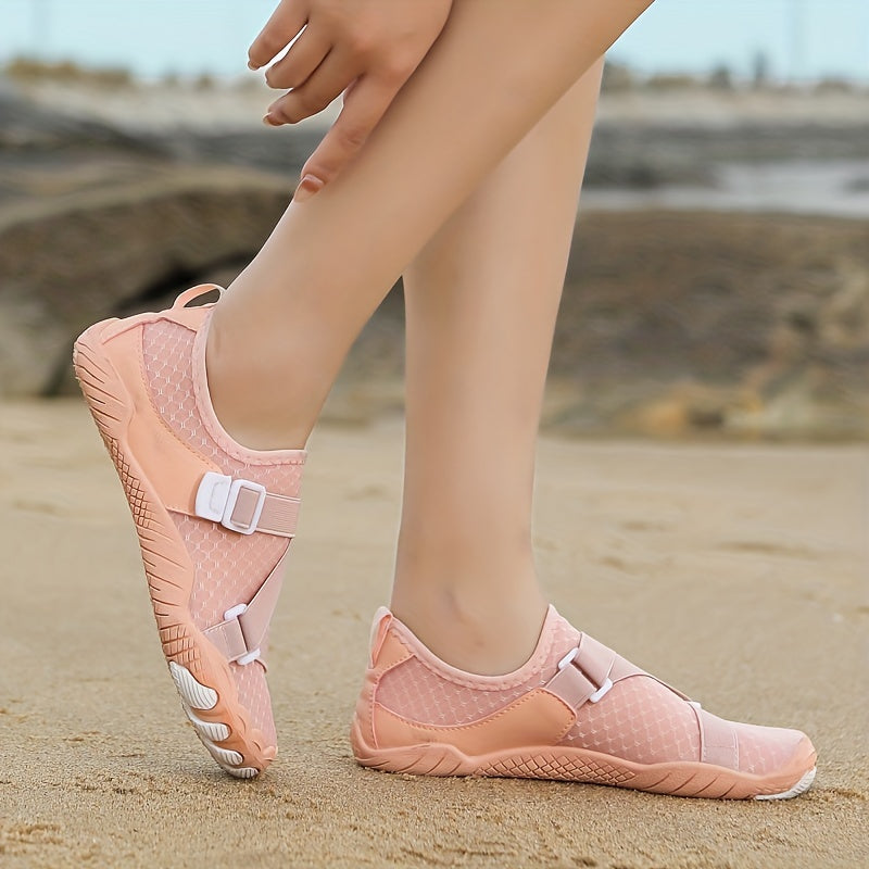 Women's Slip On Water Shoes, Buckle Decor Lightweight Creek Shoes, Outdoor Fashion Sports Shoes For Swimming Fishing Diving