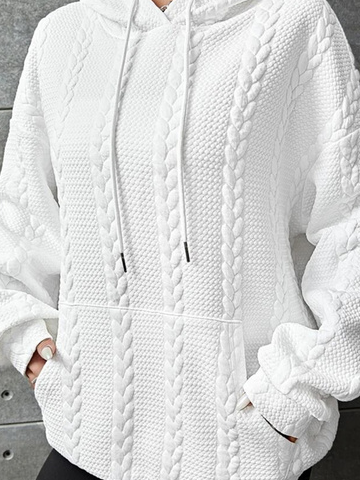Casual Loose Plain Hoodie Long sleeve Sweatshirt