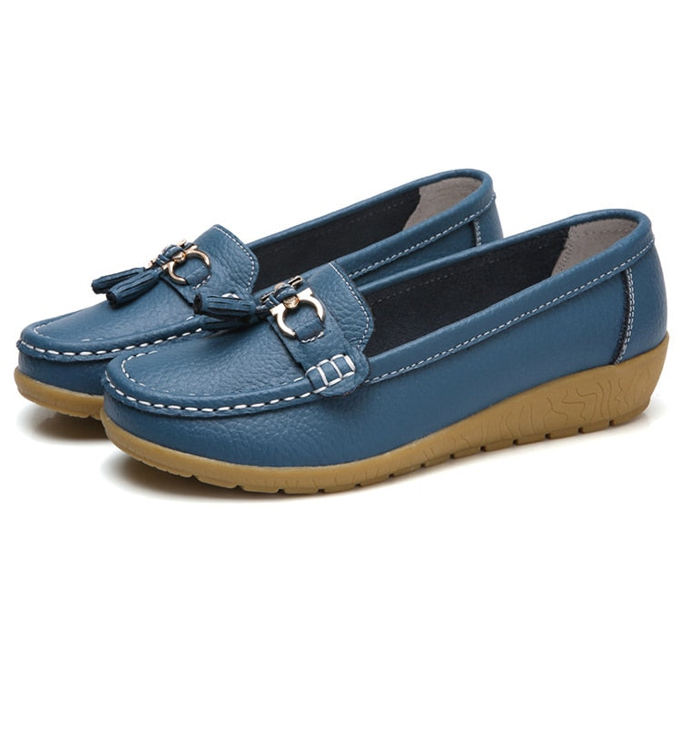Women Flats Ballet Leather Breathable Casual Shoes
