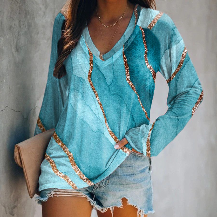 Beautiful Marble Texture Long Sleeve T-shirt