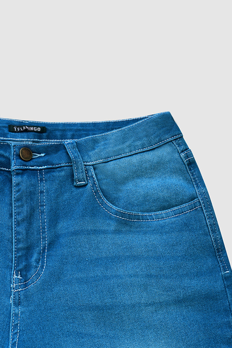 Zip Fly Mid Waist Bootcut Jeans
