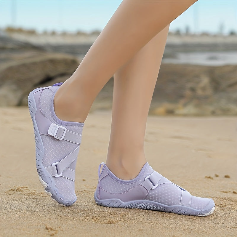 Women's Slip On Water Shoes, Buckle Decor Lightweight Creek Shoes, Outdoor Fashion Sports Shoes For Swimming Fishing Diving