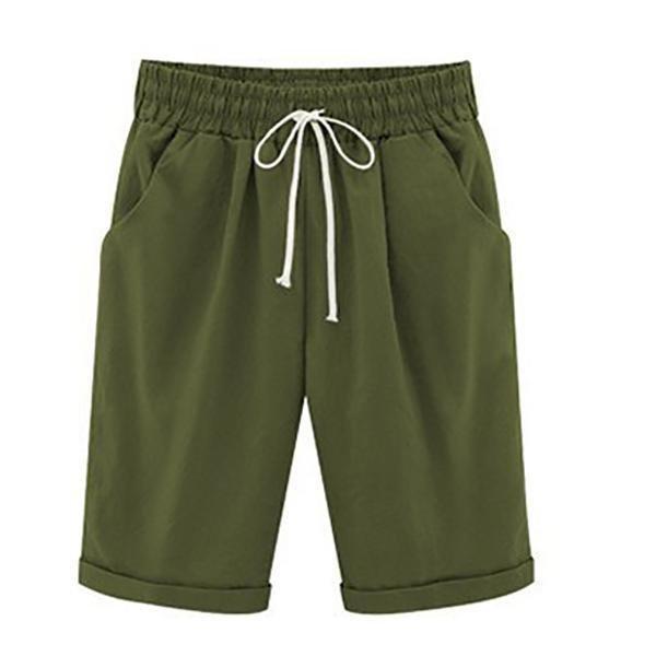 PLUS SIZE POCKETS CASUAL SHORTS