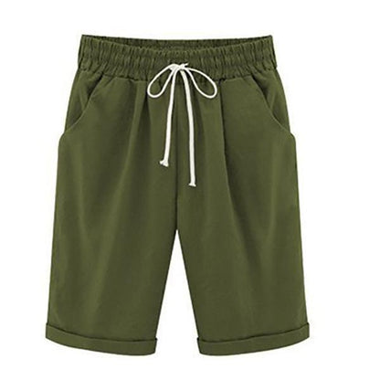 PLUS SIZE POCKETS CASUAL SHORTS