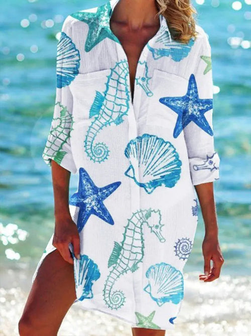 Glamorous Print Long Sleeve Mini Dress