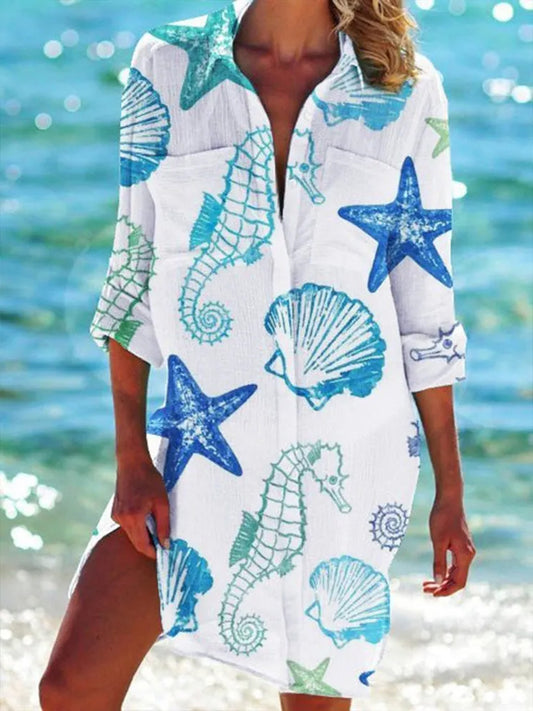 Glamorous Print Long Sleeve Mini Dress