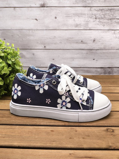 All Season Canvas Sneaker Heel Casual Flats