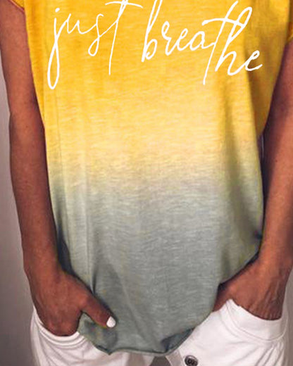 Letter Crew Neck Casual Shirts & Tops