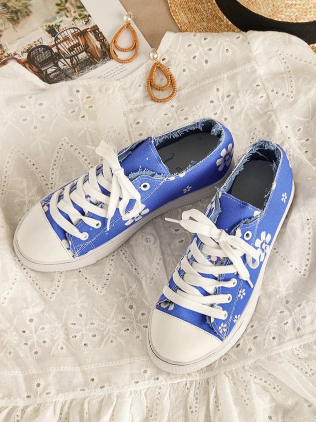 All Season Canvas Sneaker Heel Casual Flats