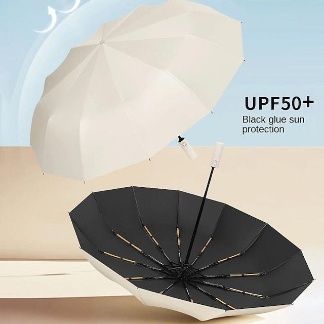 Automatic Folding Large High-quality Umbrella Rainproof And Windproof Strong Umbrella Family Entertainment Outdoor Rainproof And Sunscreen Dual-use Parasol