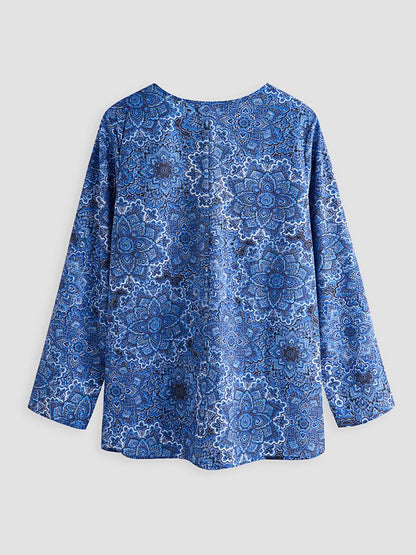 V Neck Floral Vacation Casual T-Shirt/Tee
