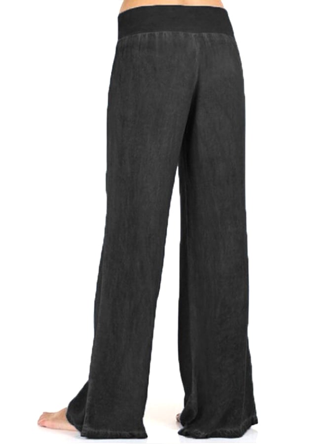 Women's Comfortable Stretch Denim Casual Wide Leg Pants