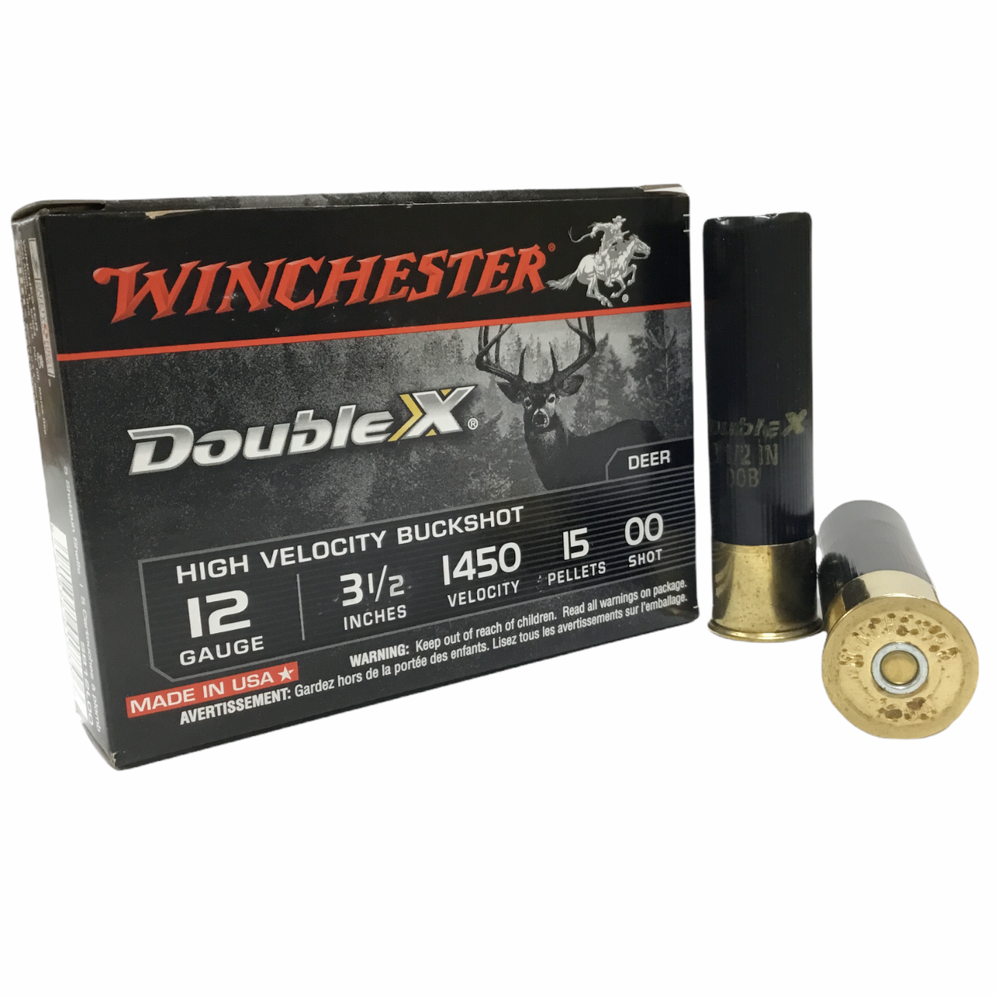 Cartouche Winchester calibre 12 haute vélocité, chevrotine 00