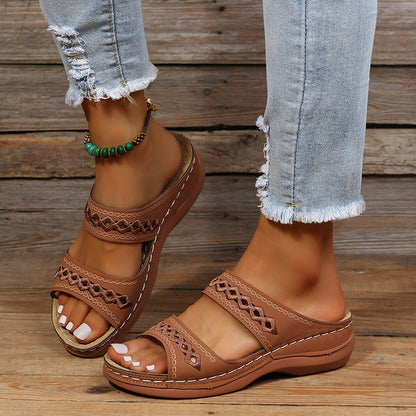 Premium Orthopedic Arizona Leather Embroidery Arch-Support Women Soft footbed Sandals