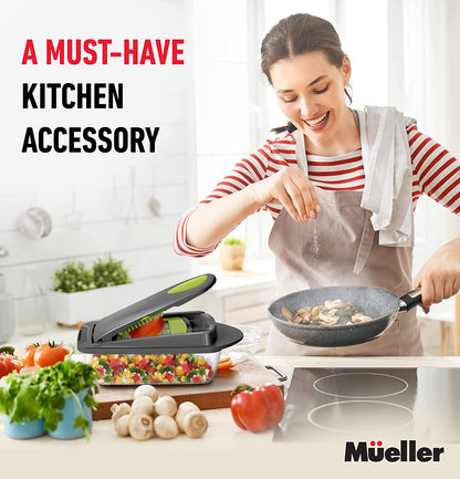 10-in-1, 8 Blade Vegetable Slicer, Onion Mincer Chopper, Vegetable Chopper, Cutter, Dicer, Egg Slicer with Container