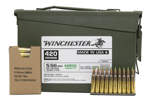 Winchester 5.56 62 grains POINTE VERTE