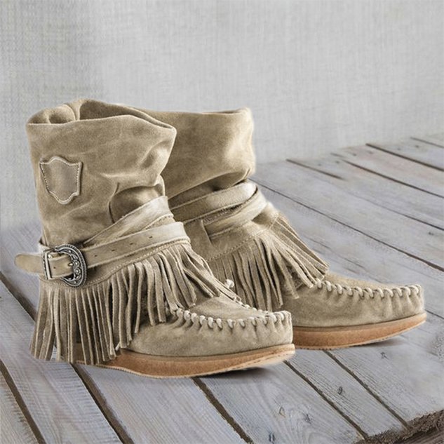 WOMEN'S FRINGED ALL SEASON CASUAL TASSELS BOOTS
