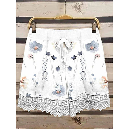 Loose Print Vest With Loose Casual Shorts Set
