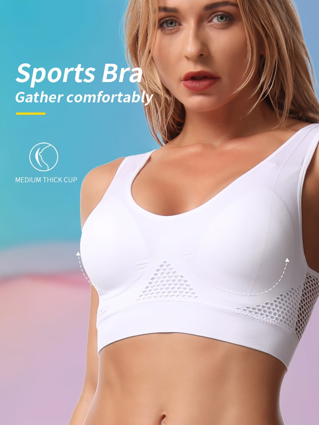 Women's Seamless Essential Bra With Pads, Comfort Wireless Push Up Vest Brassiere Bra, Women's Lingerie & Underwear