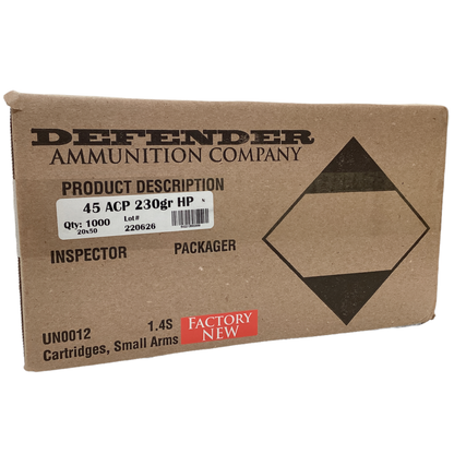 Munitions 45 ACP à pointe creuse/défensives