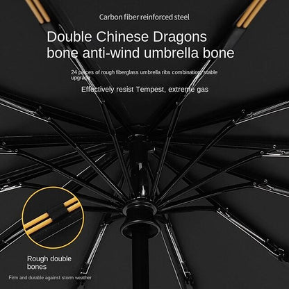 Automatic Folding Large High-quality Umbrella Rainproof And Windproof Strong Umbrella Family Entertainment Outdoor Rainproof And Sunscreen Dual-use Parasol