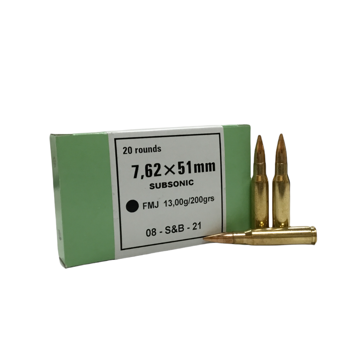 S&B 7,62x51 (.308) 200gr SUBSONIQUE FMJ