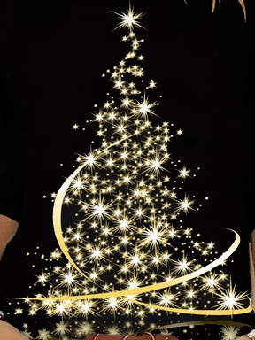 Women Leaf Crew Neck Sweet Long Sleeve T-shirt