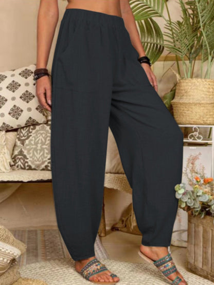 Women's Pure Color Casual Cotton Pants