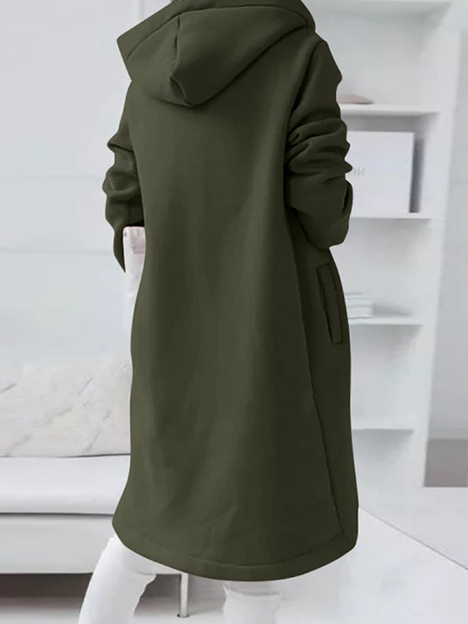 Women's Mid-Length Fleece Zip Hoodie