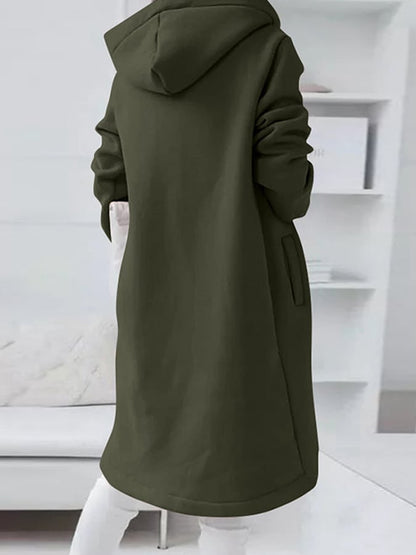 Women's Mid-Length Fleece Zip Hoodie