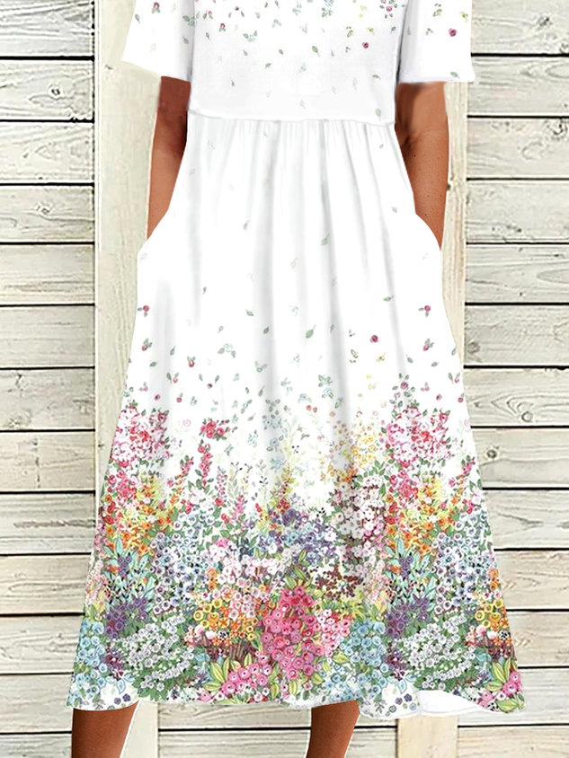 Casual Short Sleeve Knit Dress