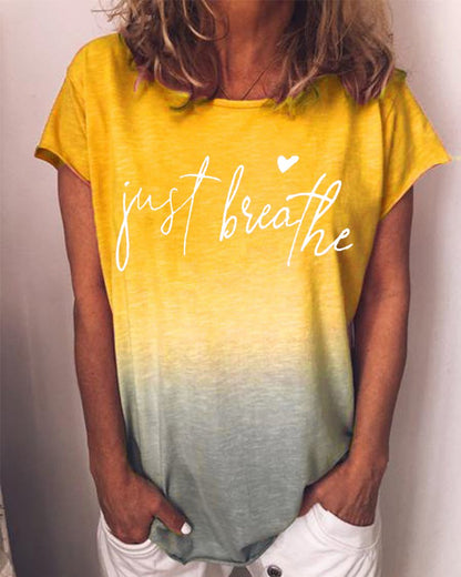 Letter Crew Neck Casual Shirts & Tops