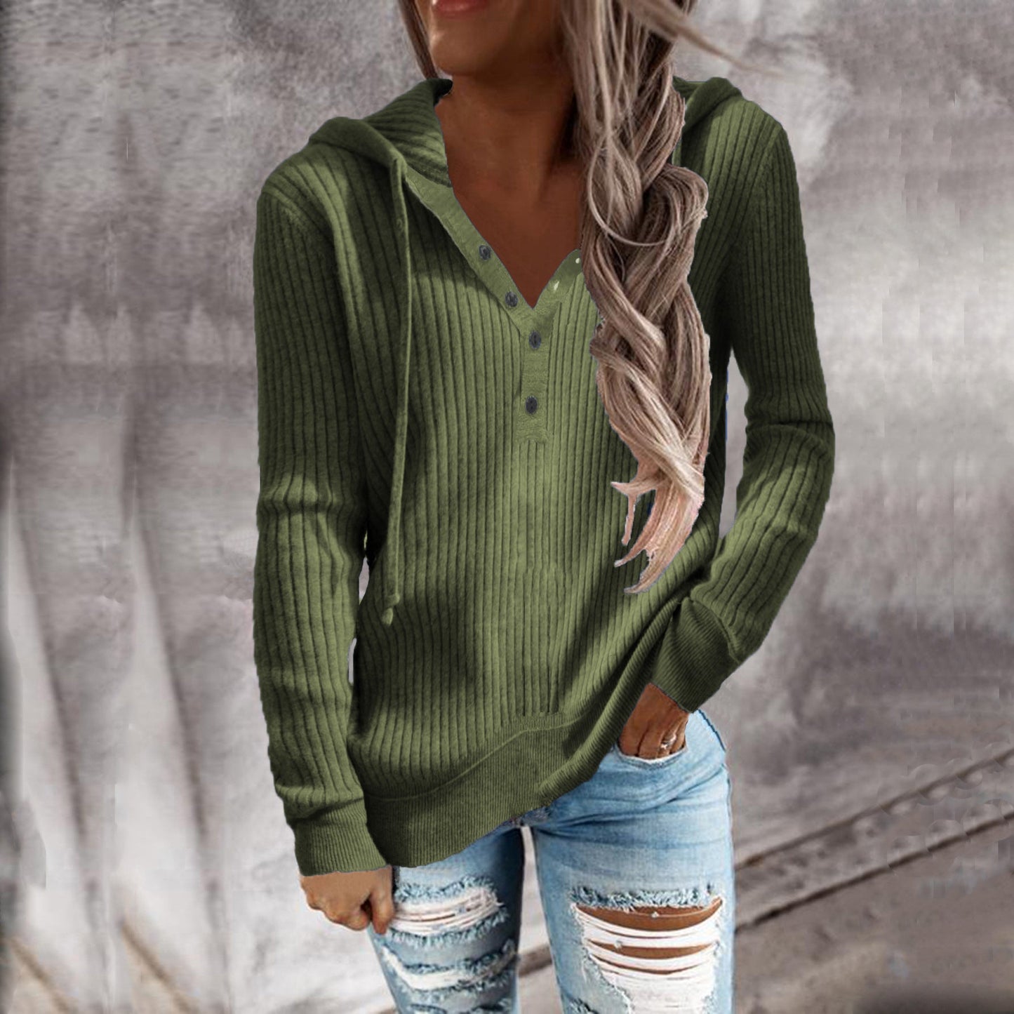 Women Long Sleeve V-neck Women Sweatshirts Women Sweaters Tops
