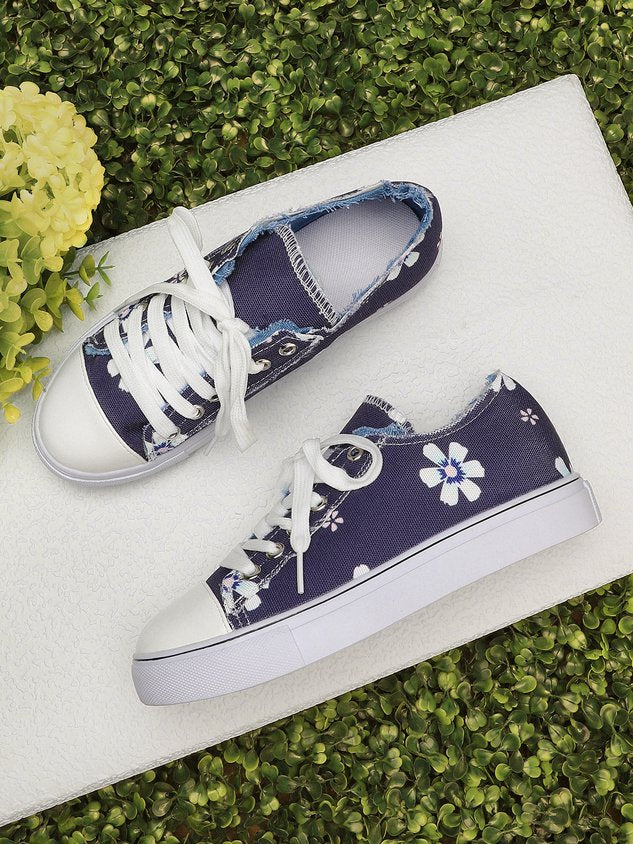 All Season Canvas Sneaker Heel Casual Flats