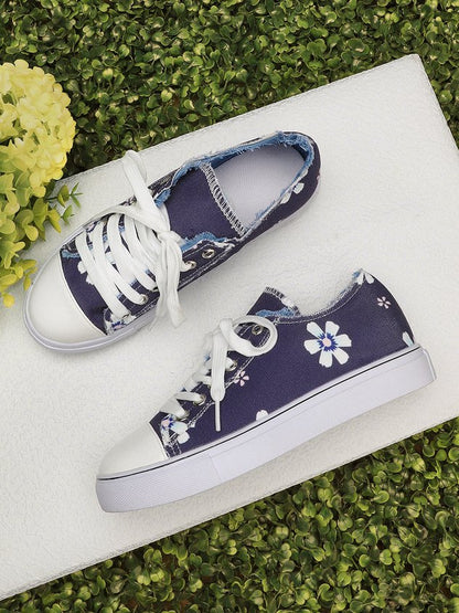 All Season Canvas Sneaker Heel Casual Flats
