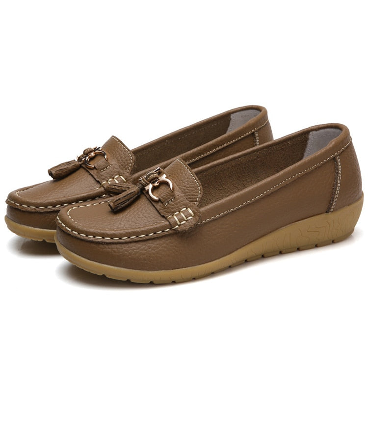 Women Flats Ballet Leather Breathable  Casual  Shoes
