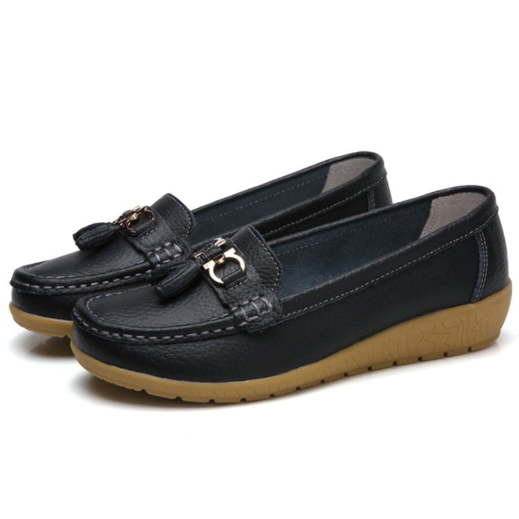 Women Flats Ballet Leather Breathable  Casual  Shoes