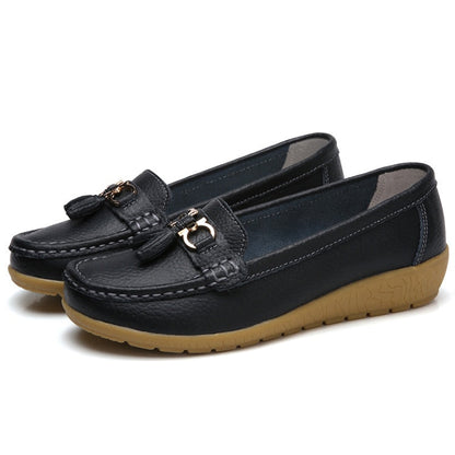 Women Flats Ballet Leather Breathable  Casual  Shoes
