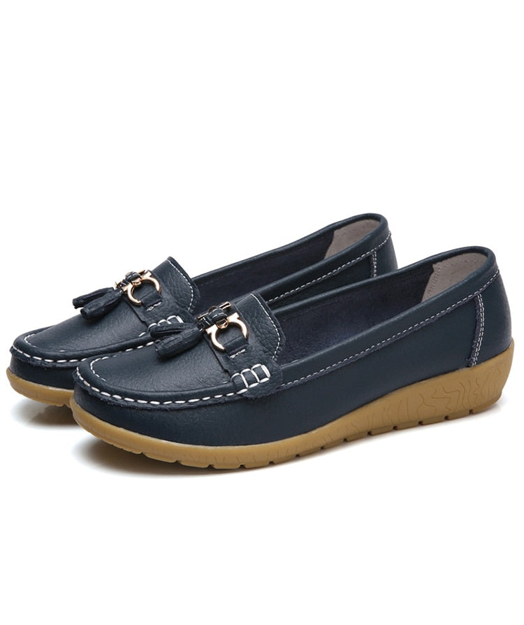 Women Flats Ballet Leather Breathable  Casual  Shoes