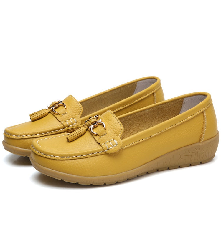 Women Flats Ballet Leather Breathable  Casual  Shoes