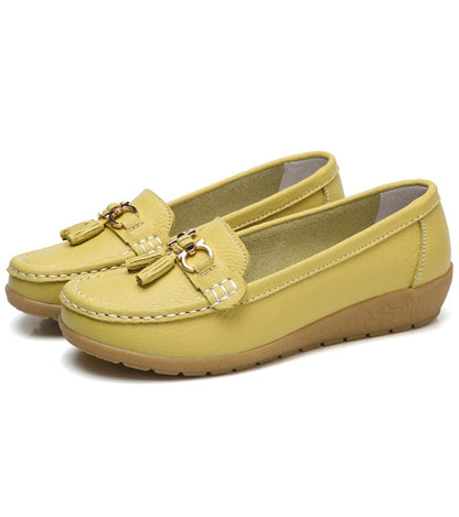 Women Flats Ballet Leather Breathable  Casual  Shoes