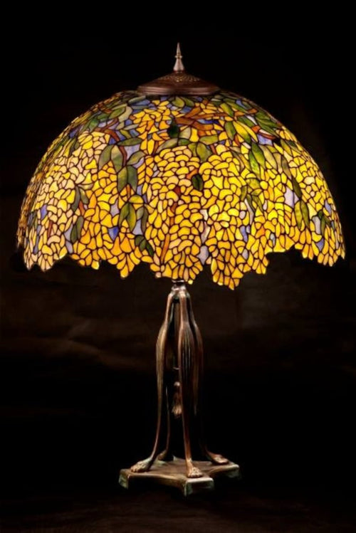 Stained Glass Table Lamp, Laburnum  Stained Glass Shade, Lamp, Lampshade, Lamp Desk, Table Lamp, Bedside Lamp, Stained Glass
