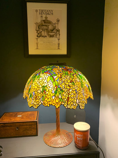 Stained Glass Table Lamp, Laburnum  Stained Glass Shade, Lamp, Lampshade, Lamp Desk, Table Lamp, Bedside Lamp, Stained Glass