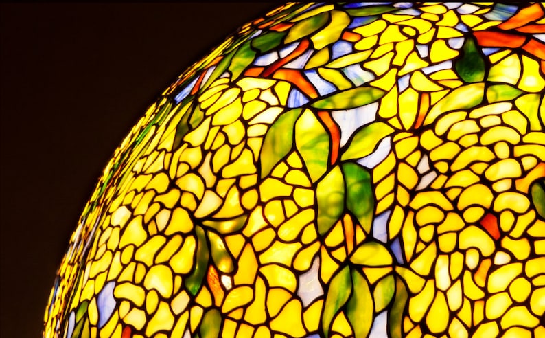 Stained Glass Table Lamp, Laburnum  Stained Glass Shade, Lamp, Lampshade, Lamp Desk, Table Lamp, Bedside Lamp, Stained Glass