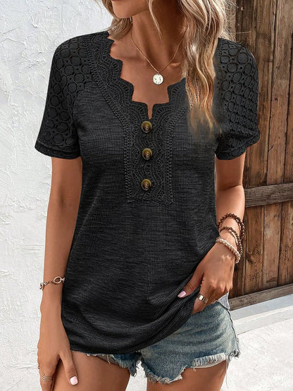 V Neck Casual Regular Fit Plain T-Shirt