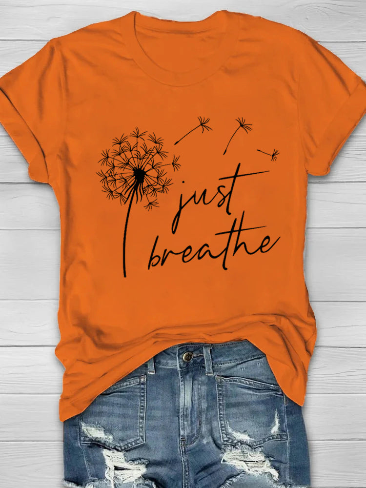 Just Breathe Printed Women's T-shirt