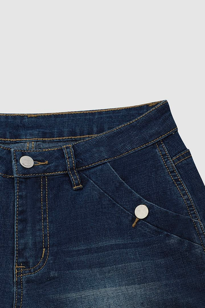 Denim Casual Loose Plain Jeans